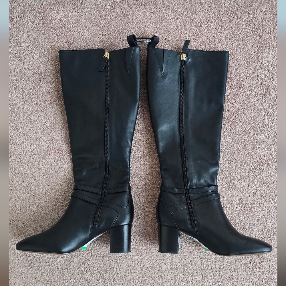 Johnston & Murphy Eleanor Belted Black Leather Dress Boots 8.5
